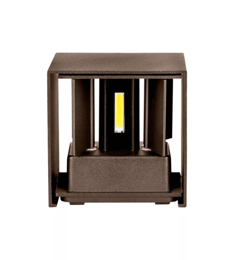 Applique led da esterno quadrata a doppio fascio luminoso vtac marrone 3000k